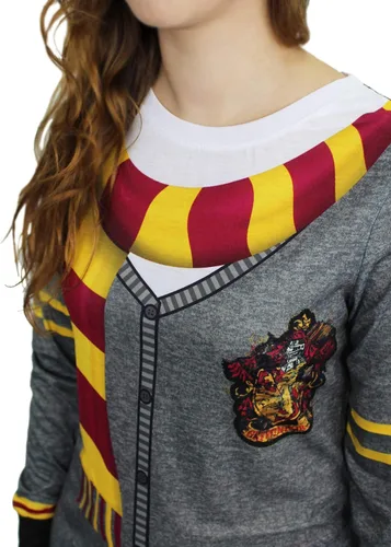 Vista 4 de Harry Potter Hogwarts Gryffindor - Pijama de manga larga para mujer, gris