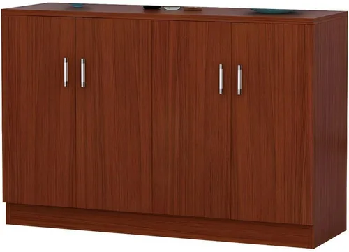 Vista 12 de Modernos estantes ajustables para servidor, armario de madera con puertas, armario de pared de cocina, almacenamiento, comedor, microondas, balcón