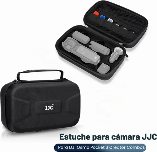 Vista 2 de Kiorafoto Funda rígida OSMO Pocket 3, bolsa de protección portátil de EVA con correa larga de 53.54 pulgadas y 3 fundas para tarjetas MicroSD