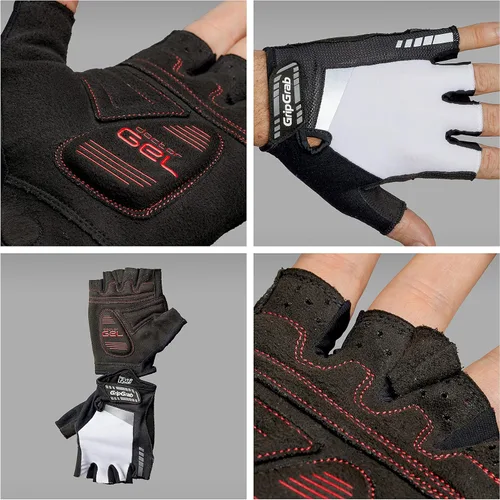 Vista 3 de GripGrab SuperGel - Guantes acolchados de medio dedo para montar en carretera, guantes de ciclismo de verano, guantes de ciclismo para hombres