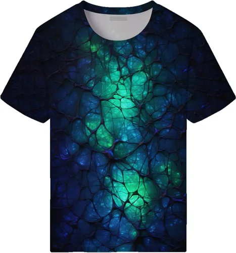 Vista 2 de Camisetas de ciencia ficción biotecnológica para hombre, estampado 3D, camiseta de red neuronal abstracta Y2K Cyberpunk Streetwear