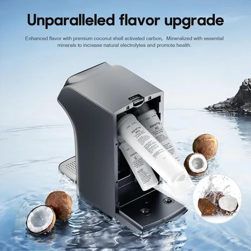 Vista 6 de Sistema de ósmosis inversa de mostrador para el hogar, filtro de agua RO de 6 etapas con remineralización y UV, purificador de agua portátil sin