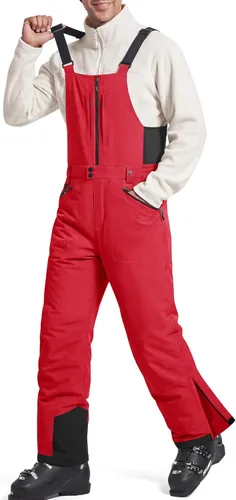 Vista 13 de FREE SOLDIER Overoles de esquí con peto para hombre, impermeables y con aislamiento Negro