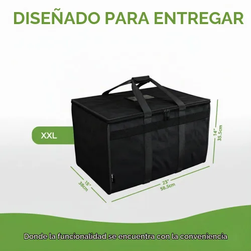 Vista 4 de TRUE NORTH Bolsa Térmica para Entrega de Alimentos con Divisor (23"x15"x14") - Bolsa Calentadora de Alimentos Uber Eats - Bolsas de Pizza