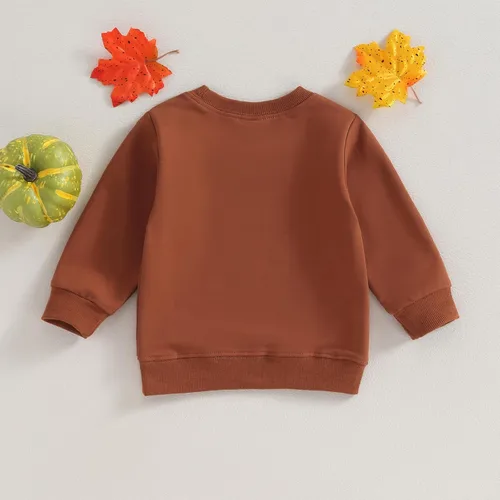 Vista 3 de Sudadera de manga larga con estampado de letras y estampado de letras para niños pequeños, para otoño e invierno