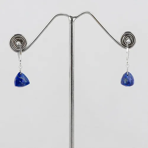 Vista 27 de Aretes de aro de cristal afganita natural Piedras afganas de alto grado Aretes chapados en plata Gota lisa Joyas de piedras preciosas hechas
