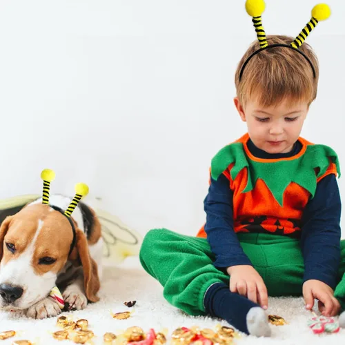 Vista 4 de 15 diademas de tentáculo de abeja para fiestas, para niñas, decoración de abejas Amarillo