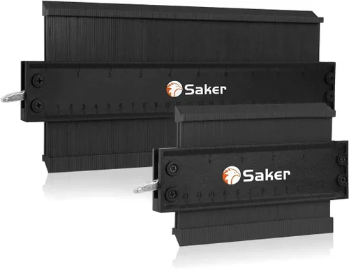 Vista 6 de Saker Herramienta de perfil de medidor de contorno de 10 pulgadas y 15 pulgadas, bloqueo ajustable, copia con precisión de forma irregular