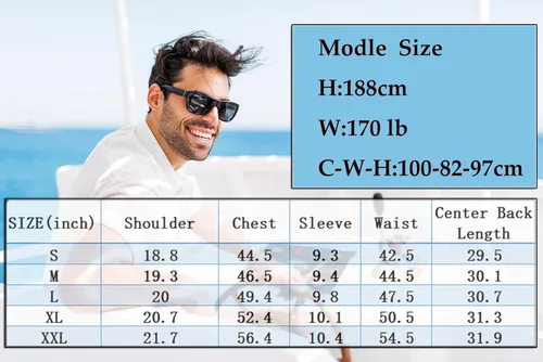 Vista 6 de COOFANDY Men's Cotton Linen Shirt V Neck Short Sleeve Button Down Beach Summer Shirts