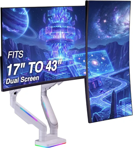 Vista 11 de AVLT RGB Lights Dual 17"-43" Gaming Monitor Arm Soporte de escritorio