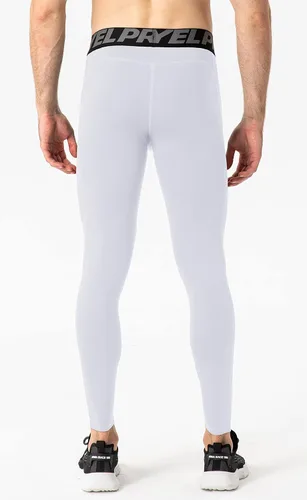 Vista 4 de Queerier Men's Compression Pants Running Tights Pockets Sports Spandex Leggings Workout Cycling Athletic Thermal Pant