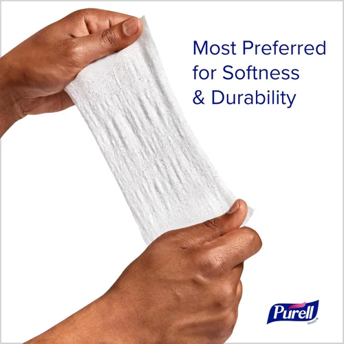 Vista 4 de Toallitas desinfectantes suaves para manos Purell Cottony con aroma limpio, 24 toallitas envueltas individualmente (paquete de 4 cajas) - 9029-04-CMR