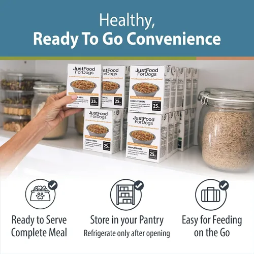 Vista 4 de JustFoodForDogs Pantry Fresh Wet Dog Food, comida completa o complemento para comida de perro, receta de comida para perros de grado humano con pavo