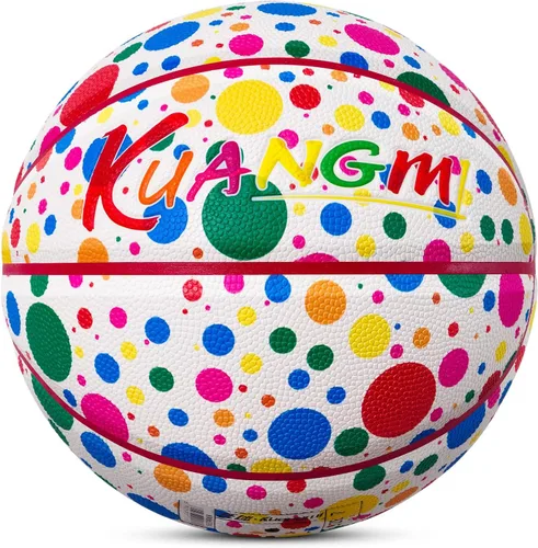 Vista 8 de Kuangmi Serie Rosa Balón de Baloncesto, Diseño Premium Estampado para Rendimiento Callejero, Tamaño Oficial para Hombres 7 de 29.5 Pulgadas