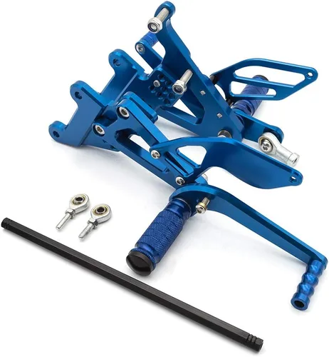 Vista 3 de Krace Juego de estriberas delanteras para motocicleta, reposapiés, pedales de cambio de freno, totalmente ajustables, apto para Yamaha YZF R6