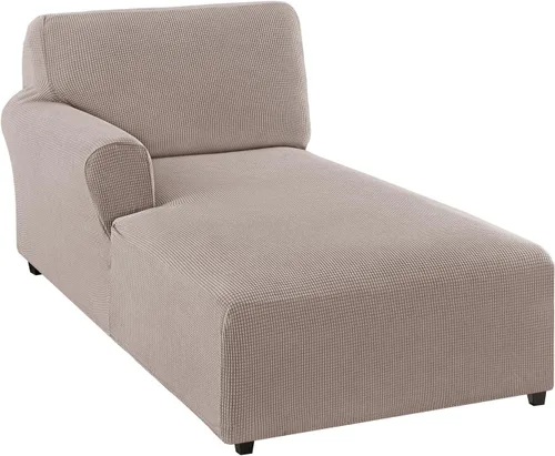 Vista 14 de FantasDecor Funda Elástica para Chaise Lounge Funda de Silla con Patrón de Celosía con Reposabrazos para Sala de Estar Dormitorio Doble Brazo Tela