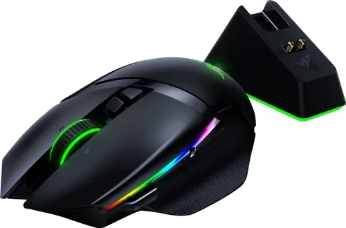 Vista 6 de Razer Basilisk Ultimate Hyperspeed Mouse inalámbrico para juegos de 20 K DPI sensor óptico Chroma RGB 11 botones programables incluye base de carga