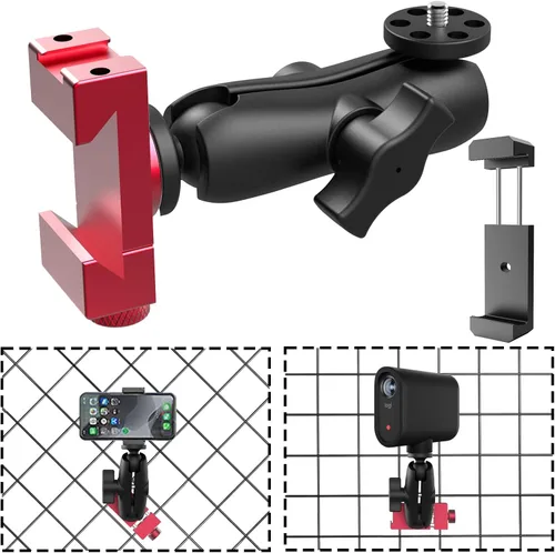Vista 9 de Soporte de valla para teléfono inteligente para entrenamiento de tenis y pickleball, ajustable retráctil, giratorio 360°, compatible con iPhone
