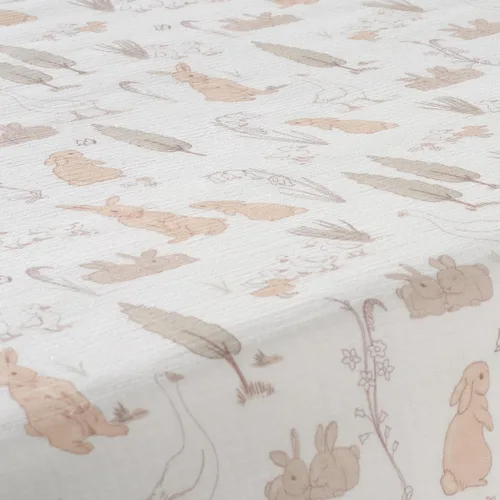 Vista 5 de Lambs & Ivy Signature Bunny Hop - Sábana bajera ajustable para cuna de algodón orgánico