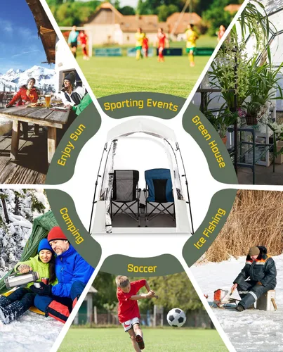Vista 8 de Pod All Weather Sports Tent, Outdoor Pop Up Bubble Clear 540° View Winter Tent for 1-2 Person, Instant Cold Weather Shelter with Rainfly for Soccer