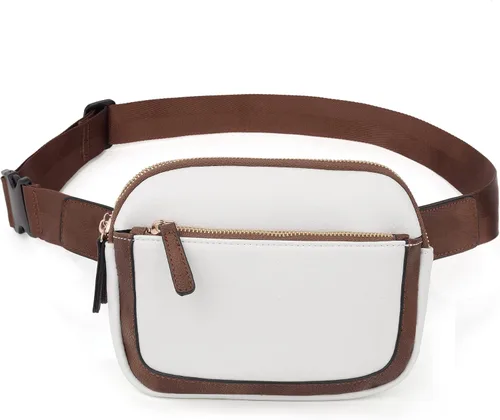 Vista 8 de UTO Riñonera cruzada para mujer, a la moda, cinturón, pecho, cintura, cadera, para ir de compras al aire libre, viajes, senderismo