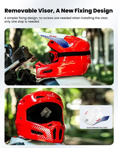 Vista 5 de ILM Cascos de Motocicleta Todoterreno para Jóvenes Niños Casco ATV Motocross BMX Fuera de Carretera con Gafas Guantes Máscara DOT Modelo MT601Y