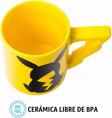 Vista 6 de Silver Buffalo Taza de cerámica con asa esculpida en 3D de Pokémon Pikachu con rayo, 20 onzas (591 ml)