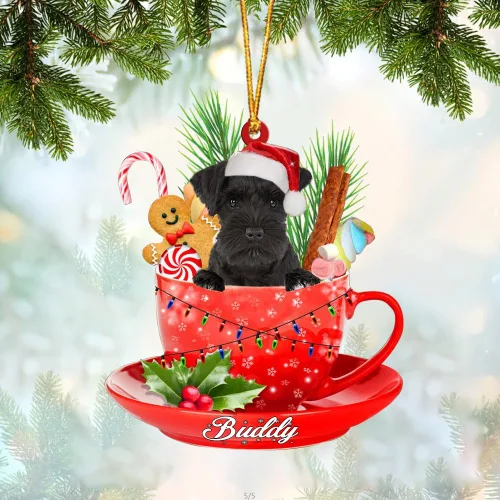 Vista 23 de Alaskan Malamute - Adorno de tetera de perro sentado en una tetera de Navidad, adorno de Navidad con nombre personalizado, adorno de automóvil