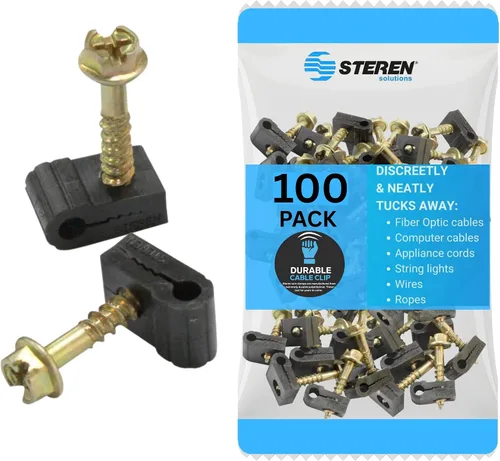 Vista 17 de STEREN Clips coaxiales para cables - Soporte para cables - Clips de alambre - Clips laterales para colgar - Soporte de cable para escritorio Gris