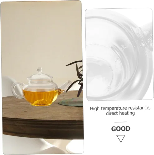 Vista 4 de CALLARON Tea Party - Tetera de vidrio para sala de té, tetera portátil con infusor
