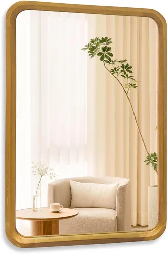 Vista 15 de Espejo de pared negro para baño, espejo rectangular de 20 x 30 pulgadas Vidrio templado, para dormitorio, sala de estar, entrada