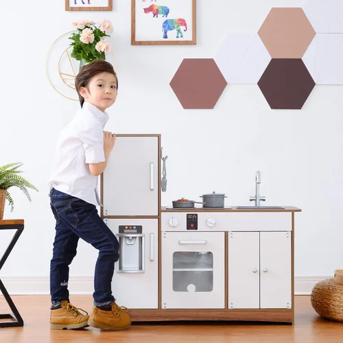 Vista 3 de Teamson Kids Little Chef Palm Springs Classic - Cocina infantil con 6 accesorios, color natural/blanco