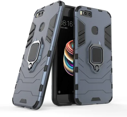 Vista 7 de LuluMain Compatible con funda Xiaomi Mi A1, soporte de anillo de metal a prueba de golpes (funciona con soporte magnético para automóvil) Cubierta