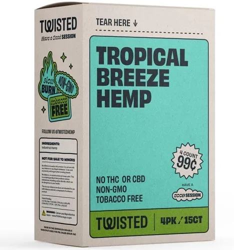 Vista 6 de Paquete de 15 Twisted Hemp Wrap Tropical Breeze 4 hojas por paquete