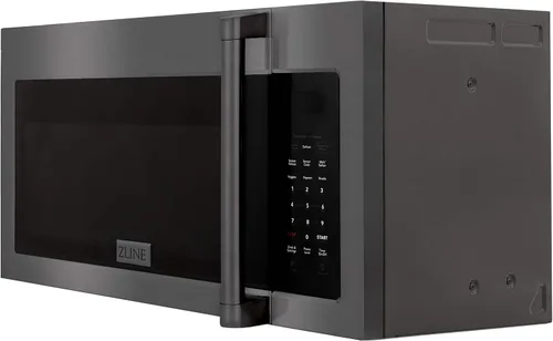 Vista 3 de ZLINE - Microondas de acero inoxidable negro con mango tradicional y juego de 2 filtros de carbón (MWO-OTRCFH-30-BS)