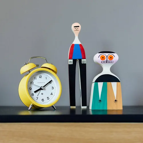 Vista 2 de NEWGATE® Charlie Bell Echo - Reloj despertador Versión moderna del reloj clásico de campana doble Amarillo Números fáciles de leer Ideal