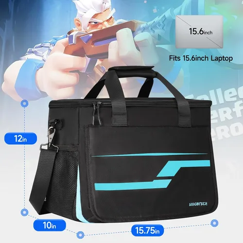 Vista 5 de Travel Carrying Case Compatible with Xbox Series XS, Portable Storage Game Bag with Extra Console Protection Padded Strap, Multiple Pockets for