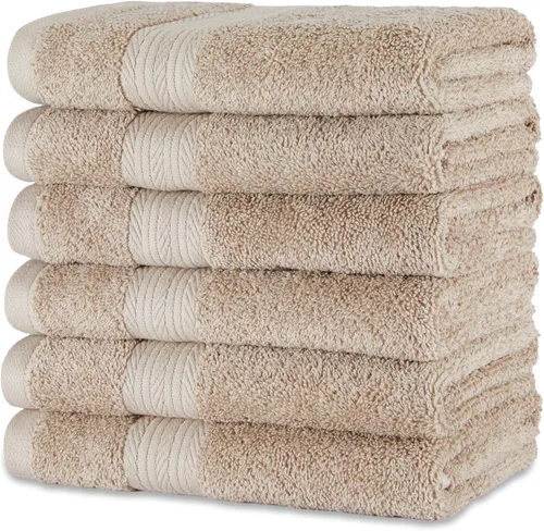 Vista 26 de Amazon Basics Juego de 6 toallas de gran tamaño resistentes a la decoloración, 100% algodón, altamente absorbentes, suaves, color verde azulado, 2