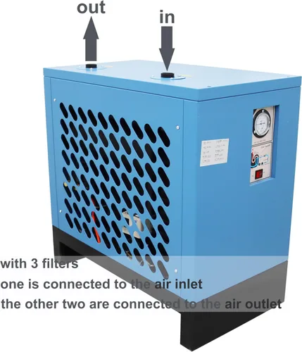 Vista 3 de TECHTONGDA Secador de aire refrigerado para sistemas de aire comprimido de compresor de aire con filtro 53 CFM 220V