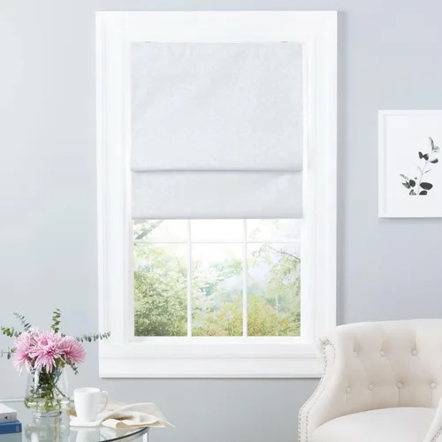 Vista 11 de Exclusive Home Bolan Botanical Total Blackout - Persiana romana, 27 x 64 pulgadas, color plateado Plata