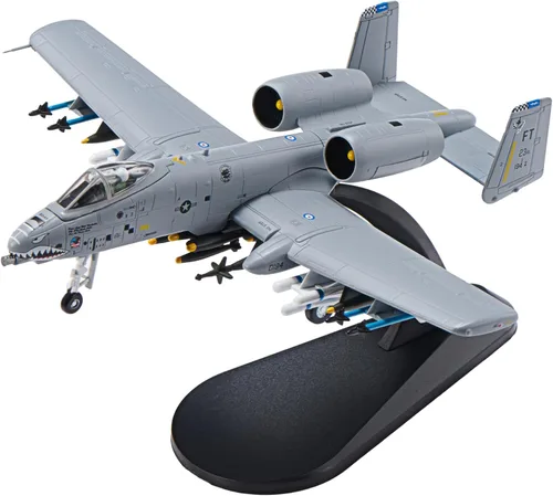 Vista 7 de A-10 Thunderbolt II Warthog Fighter Plane Modelo 1:100 Modelo Militar Avión Camuflaje