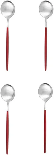 Vista 11 de Cuchara de té mate, cubiertos de acero inoxidable para café, vajilla pequeña agitadora de 5.11 pulgadas, color negro