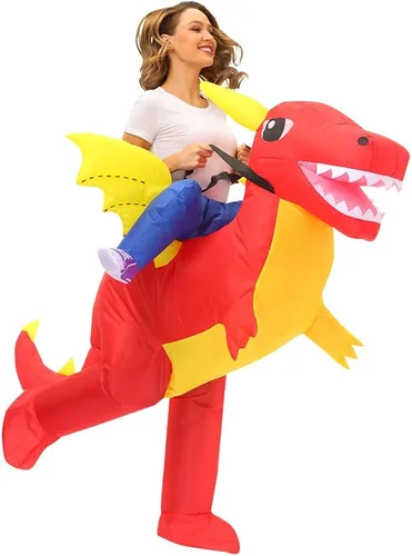 Vista 3 de Disfraz inflable de dinosaurio de Pterodáctilo para adultos y niños