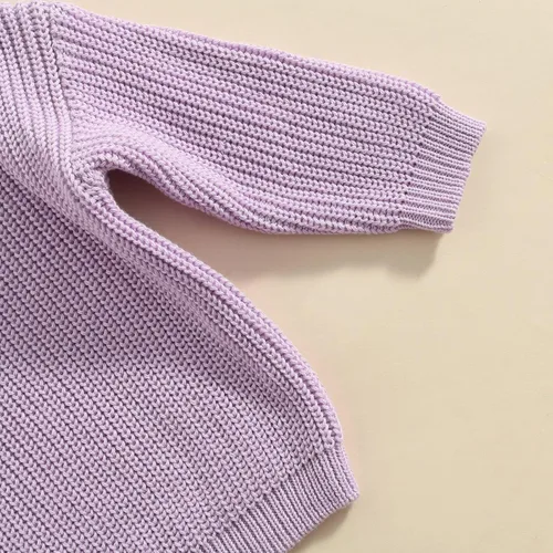 Vista 5 de Karwuiio Suéter de punto para bebé, niña, niño, cuello redondo, manga larga, sudadera para otoño e invierno