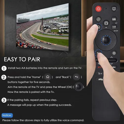 Vista 7 de Control remoto mágico para LG Smart TV 2019-2025, control de voz y puntero