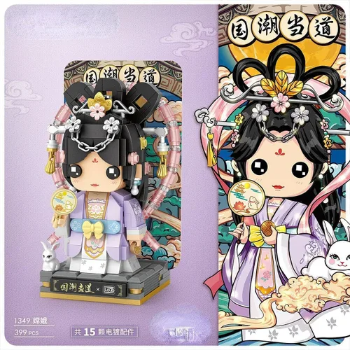 Vista 4 de 2 unidsset LOZ 1348 1349 cultura china mini bloquesloques 2 estilos famoso sol Wukong bastante dorado piezas bloque de construcción DIY juguetes