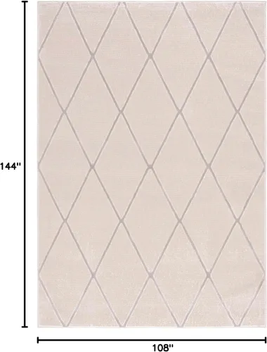 Vista 8 de SAFAVIEH - Alfombra de colección Revive, 9' x 12', beige, diseño enrejado, no se desprende y de fácil cuidado, ideal para áreas de alto tráfico
