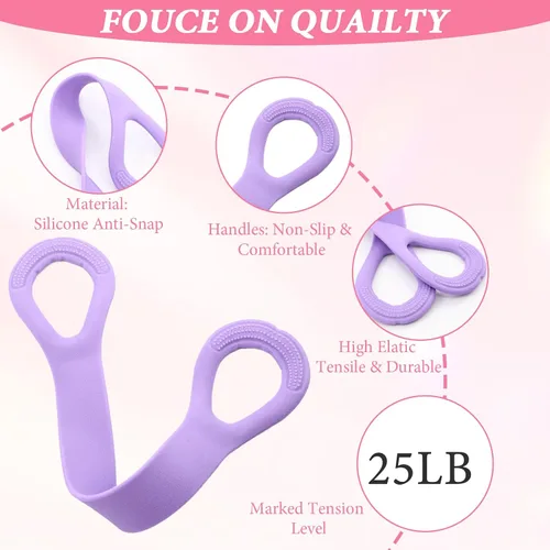 Vista 3 de Paquete de 2 bandas de resistencia de figura 8, fácil de usar, portátil, ideal para yoga, pilates y entrenamientos de cuerpo completo, perfecto