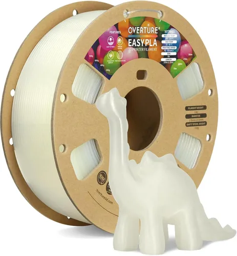 Vista 60 de OVERTURE - Filamento de ácido poliláctico (Easy PLA) para impresora 3D de 1.75 mm, bobina de cartón de 2.2 libras, precisión dimensional +/- 0.02