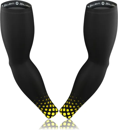 Vista 20 de Millenti Manga de compresión de brazo de enfriamiento – Mangas de recuperación deportiva de protección solar, se enfría cuando está mojado, unisex